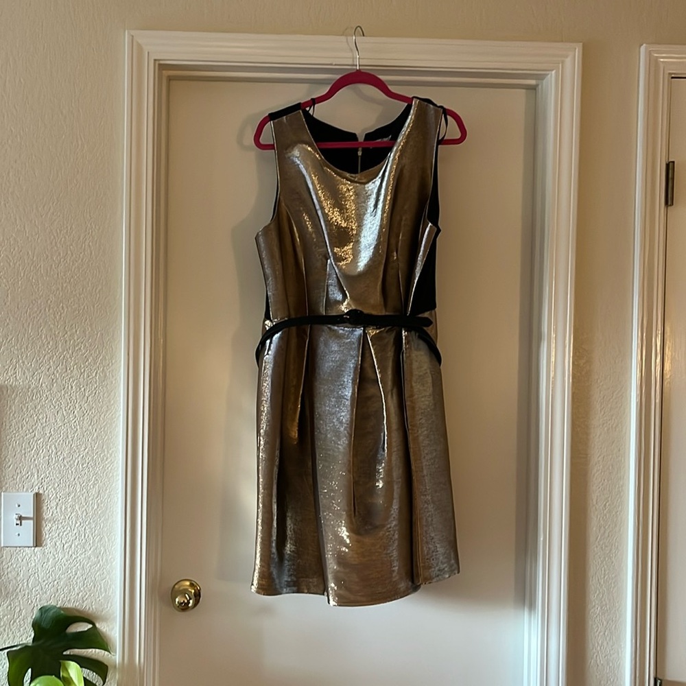 PERFECT gold and silvered mini holiday dress, plus size